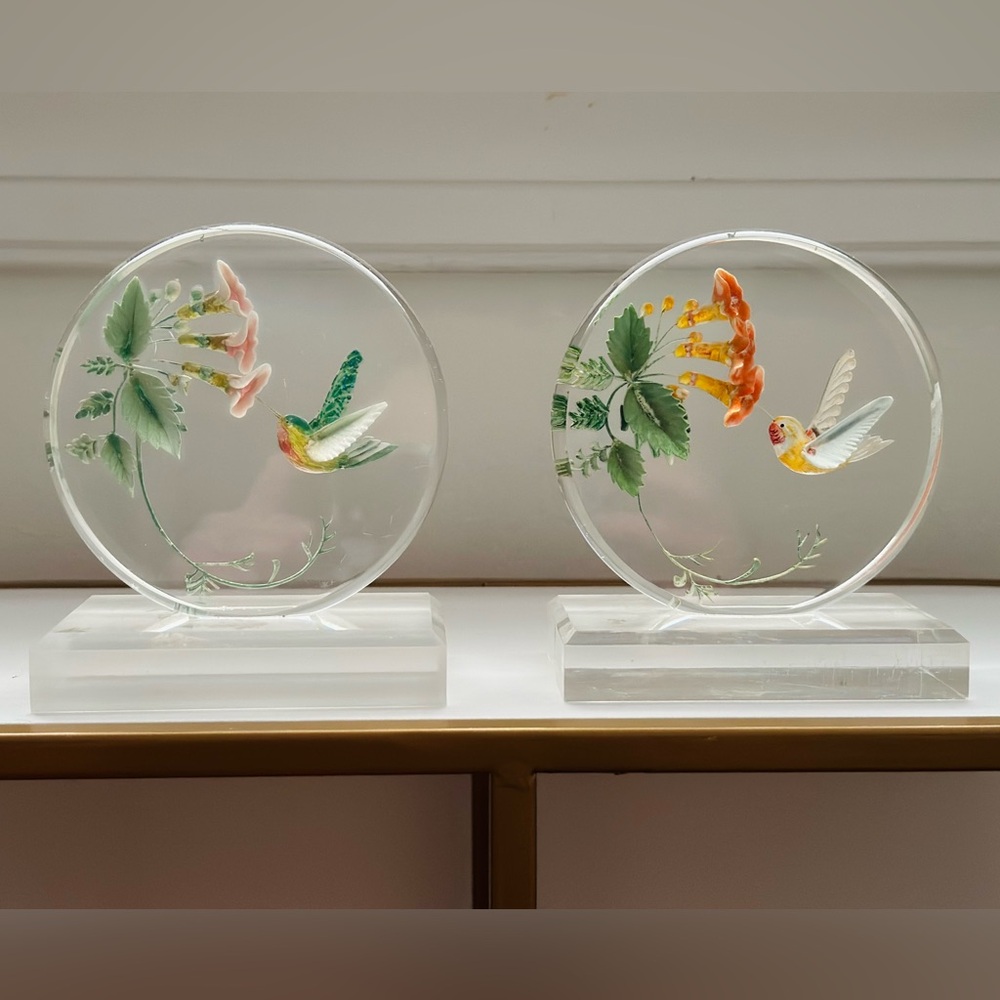 Vintage lucite paperweights